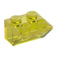 Brick Sloped Inverted 45° 2 x 2 [No Bottom Pin, Bar-sized Stud Holes], Trans-Yellow