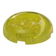 Brick Round 4 x 4 Dome Top with Round 2 x 2 Recessed, 4 Studs, Trans-Yellow