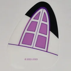 Cat Ear, Black Tip with Medium Lavender Window Print, Trans-Clear