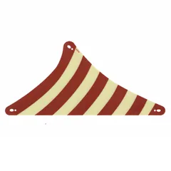 Sail, Triangular, 20 x 16, with Dark Red Stripes Print, Trans-Clear