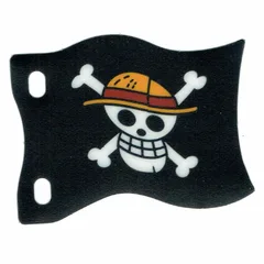 Flag with Straw Hat Skull and Crossbones (Jolly Roger) Print, Trans-Clear