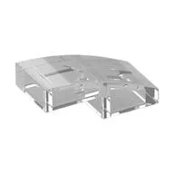 Brick Curved 2 x 1 No Studs [1/2 Bow], Trans-Clear
