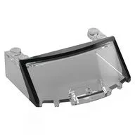 Windscreen 5 x 6 x 1 2/3 Curved Front with Black Stripes Pattern, Black Pillars Print, Trans-Clear
