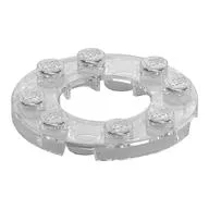 Plate Round 4 x 4 with 2 x 2 Round Opening, Trans-Clear