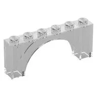Brick Arch 1 x 6 x 2 - Thin Top without Reinforced Underside [New Version], Trans-Clear