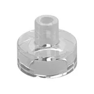 Tile Special Round 1 x 1 with Hollow Bar, Trans-Clear