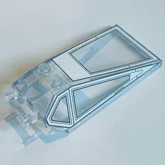Windscreen 8 x 4 x 2 with Handle and 2 Studs with Silver Cockpit Print, Trans-Clear