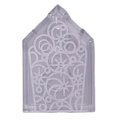 Tile Special 2 x 3 Pentagonal with Silver Stars/Circles (Tiara) Print, Trans-Clear