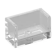 Panel 1 x 2 x 1 with Rounded Corners and 2 Sides, Trans-Clear