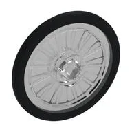 Wheel Wheelchair with Fixed Black Hard Rubber Tire, with Clip Hole, Trans-Clear