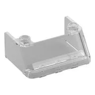Windscreen 3 x 4 x 1 1/3 with 2 Studs on Top, Trans-Clear