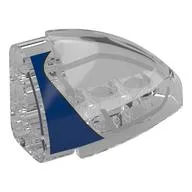 Technic Panel Round Corner 5 x 3 x 2 Left with Blue/Dark Bluish Grey Headlight Print, Trans-Clear