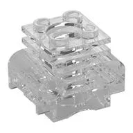 Technic Engine Cylinder without Side Slots, with Bottom Slots, Trans-Clear