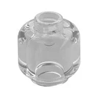 Minifig Head [Plain] [Vented Stud - 2 Holes], Trans-Clear