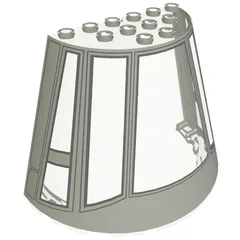 Cone Half 10 x 5 x 6 with Millennium Falcon Cockpit Print, Trans-Clear