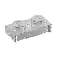 Plate 1 x 2, Trans-Clear