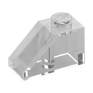 Brick Sloped 45° 2 x 1 with Bottom Pin, Trans-Clear