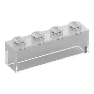 Brick 1 x 4 without Bottom Tubes, Trans-Clear