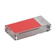 Tile 1 x 2 with Red Area Print, Trans-Clear