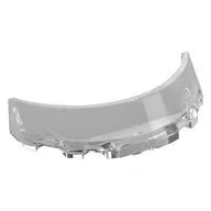 Windscreen 3 x 6 x 1 Curved with Rectangular Stud Holder in Bottom, Trans-Clear