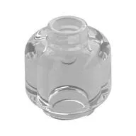 Minifig Head [Plain] [Hollow Stud], Trans-Clear