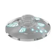 Dish 2 x 2 Inverted [Radar] with Light Blue Wings, Sparks Print (Navi), Trans-Clear