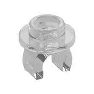 Plate Special Round 1 x 1 with Hollow Stud and Underside Clip, Trans-Clear