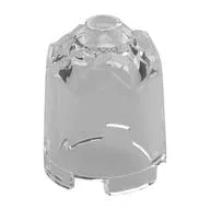 Brick Round 2 x 2 x 2 Crystal Facets Top, Trans-Clear