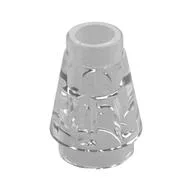 Cone 1 x 1 [Top Groove], Trans-Clear