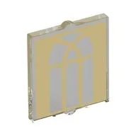 Glass for Window 1 x 2 x 2 flat with Arched Tan Window Print, Trans-Clear