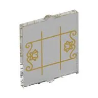 Glass for Window 1 x 2 x 2 Flat with Gold Window Lines Print, Trans-Clear