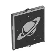 Glass for Window 1 x 2 x 2 Flat with Planet, Stars on Black Background Print, Trans-Clear