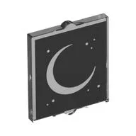 Glass for Window 1 x 2 x 2 Flat with Crescent Moon on Black Background Print, Trans-Clear