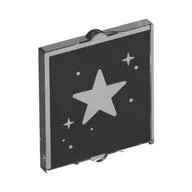 Glass for Window 1 x 2 x 2 Flat with Stars on Black Background Print, Trans-Clear