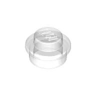 Plate Round 1 x 1 with Solid Stud, Trans-Clear
