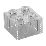 Brick 2 x 2 without Inside Ridges, Trans-Clear