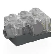 Light Brick 2 x 3 x 1 1/3 with Dark Bluish Gray Base [Yellow LED], Trans-Clear