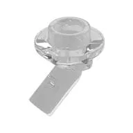 Bar, Angled with 1 x 1 Round Plate / Stud on End, Trans-Clear