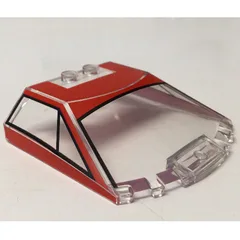 Windscreen 6 x 6 x 1 1/3 with Red Cockpit Print, Trans-Clear