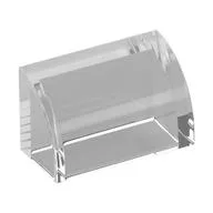 Brick Curved 1 x 2 x 1 No Studs, No Bottom Stud Holder, Trans-Clear