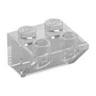 Brick Sloped Inverted 45° 2 x 2 [No Bottom Pin, Bar-sized Stud Holes], Trans-Clear