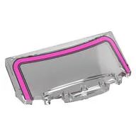 Windscreen, Curved 6 x 2 x 2 with Dark Pink Frame Print, Trans-Clear