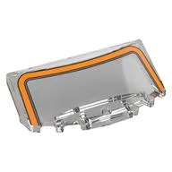 Windscreen, Curved 6 x 2 x 2 with Orange Frame Print, Trans-Clear