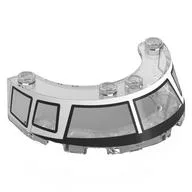 Windscreen 4 x 6 x 1 Round with Black/White Cockpit Frame Print, Trans-Clear