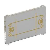 Glass for Window 1 x 3 x 2 with Gold Window Lines Print, Trans-Clear