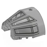 Windscreen 5 x 6 x 2 2/3, Curved Top with Millennium Falcon Cockpit Print, Trans-Clear