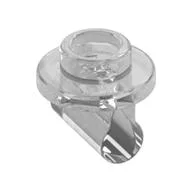 Plate Special Round 1 x 1 with Hollow Stud and Bar on Underside - Long Space, Trans-Clear
