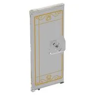 Door 3 x 6 with Gold Window Lines Print, Trans-Clear