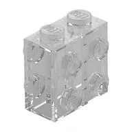 Brick Special 1 x 2 x 1 2/3 with 8 Studs on 2 Sides, Trans-Clear