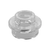 Plate Round 1 x 1 with Open Stud, Trans-Clear